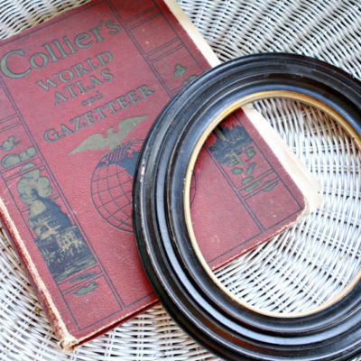 DIY Repurposed Vintage Map Frame Decor