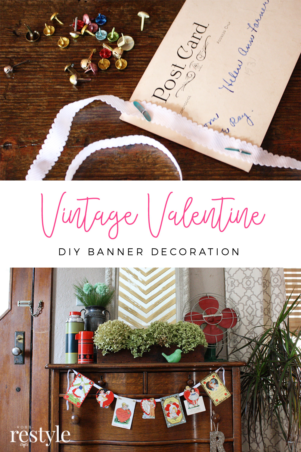 Vintage Valentine DIY Craft Banner Decoration Idea