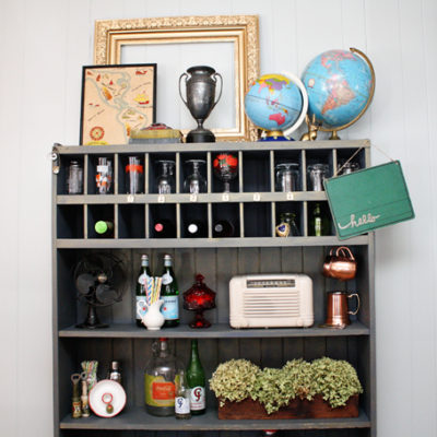 DIY Vintage Shelf Styling