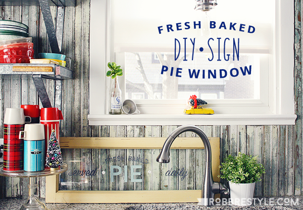 DIY Fresh Baked Pie Window Sign with DecoArt Chalky Finish Paint for Glass