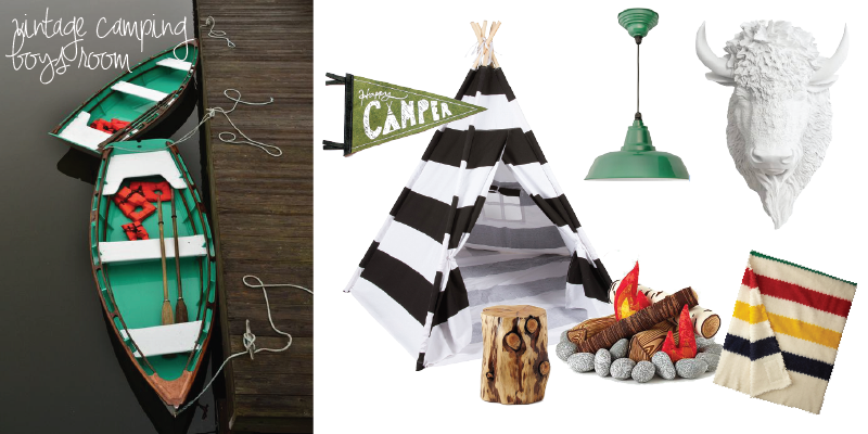 Vintage Camping Boys Bedroom Design Ideas