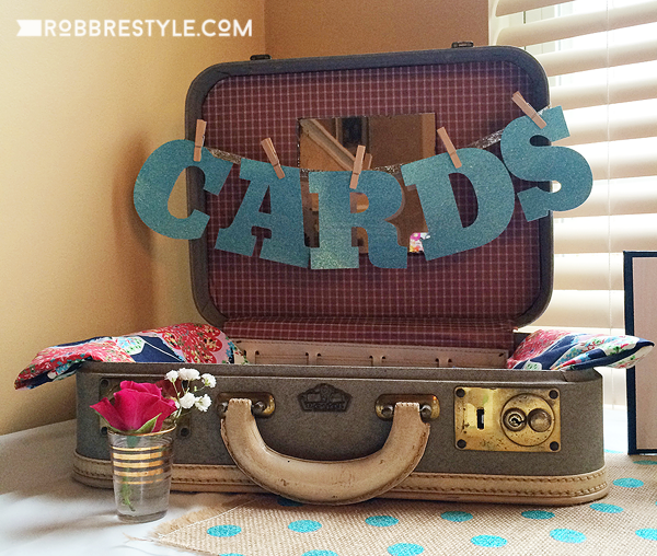 DIY Graduation Party - Repurposed Suitcase for Cards