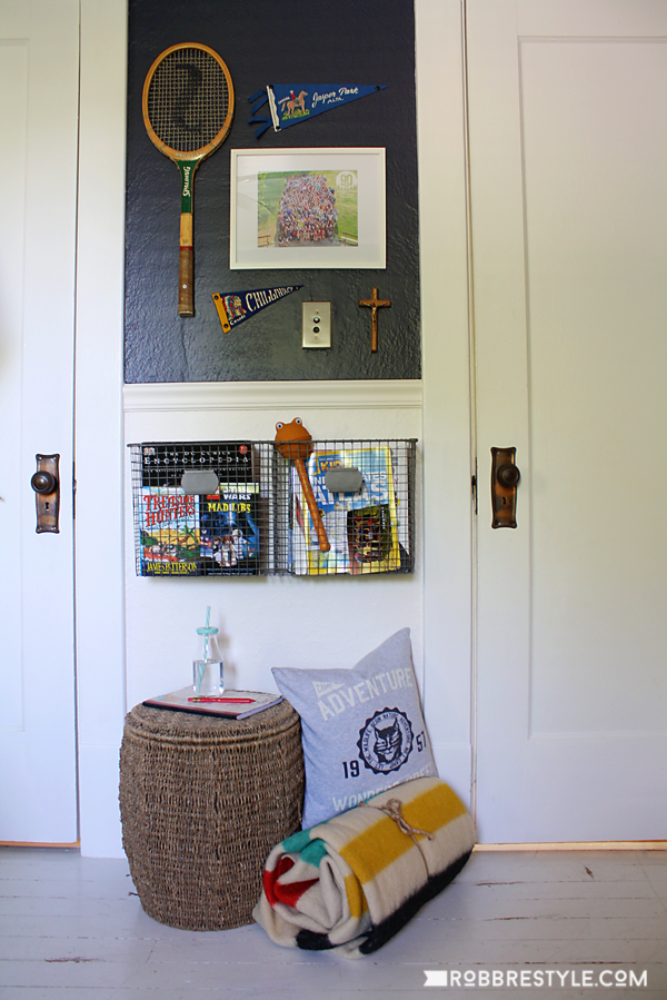 DIY Vintage Camping Boy's Bedroom Design by RobbRestyle.com