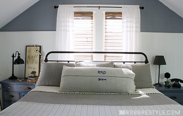 DIY Color Stain Project: Bedroom Sideboard in vintage denim blue by RobbRestyle.com