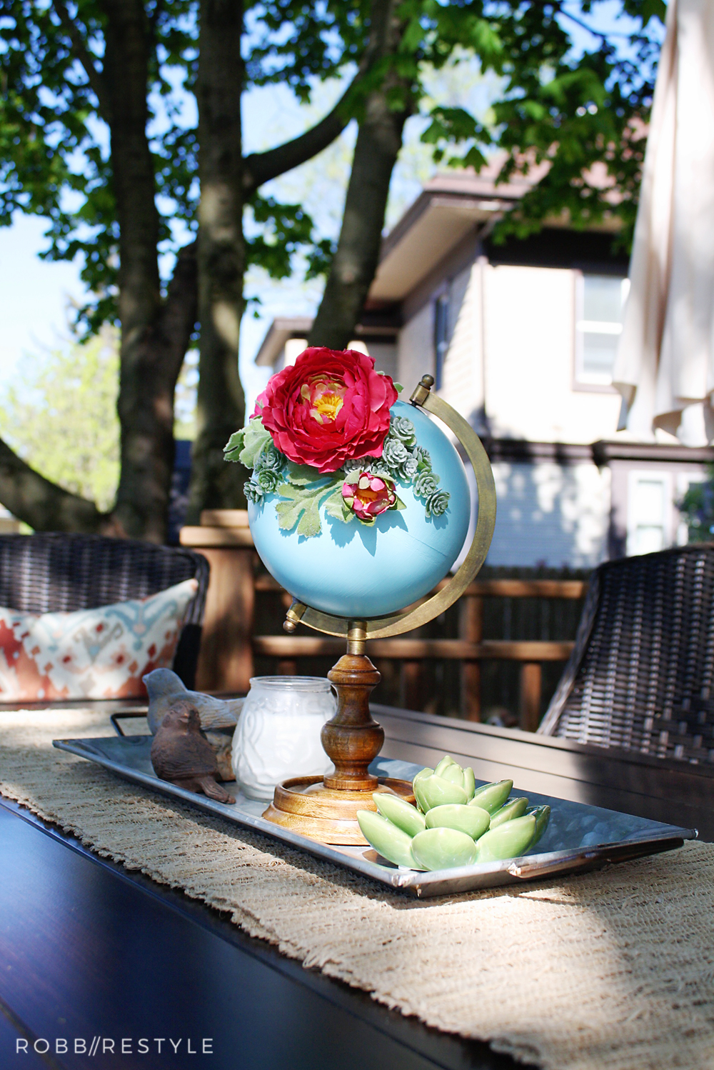 DIY Flower Garden Globe Patio Project