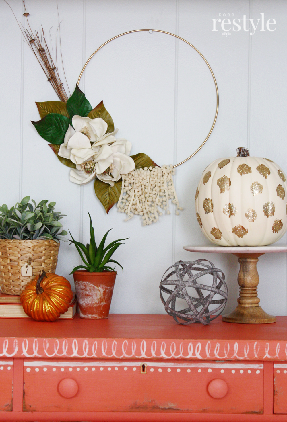 How To Make Fall Hoop Wreath
