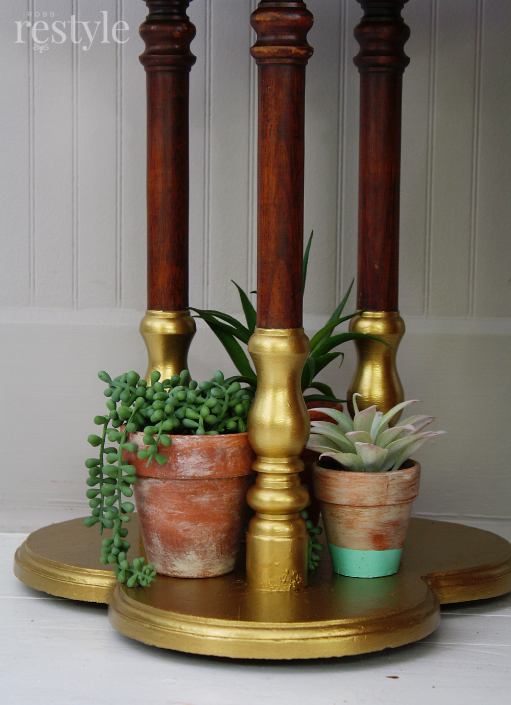 gold dipped table legs