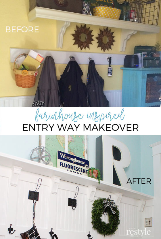 Classic Farmhouse Entryway Makeover | Home Projects + Makeovers