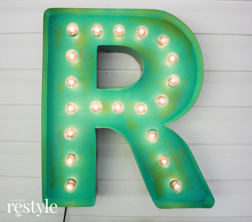 vintage green marquee letter ourdoo