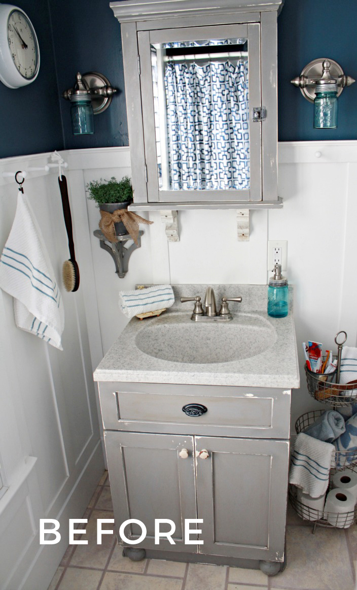 Vintage-Inspired Bathroom Shelf