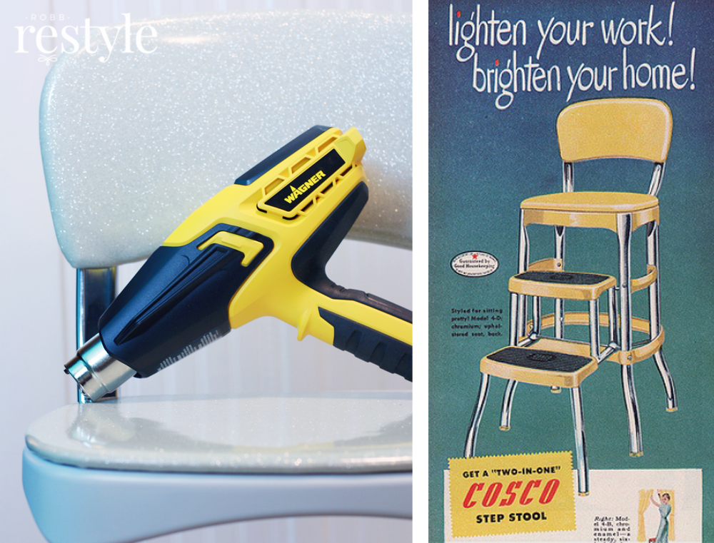 Vinyl Step Stool Makeover Made Easy with Heat Gun